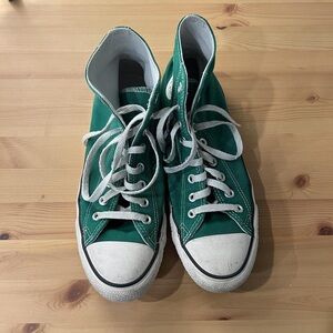 Converse Green High-Top Canvas Sneakers with White Accents